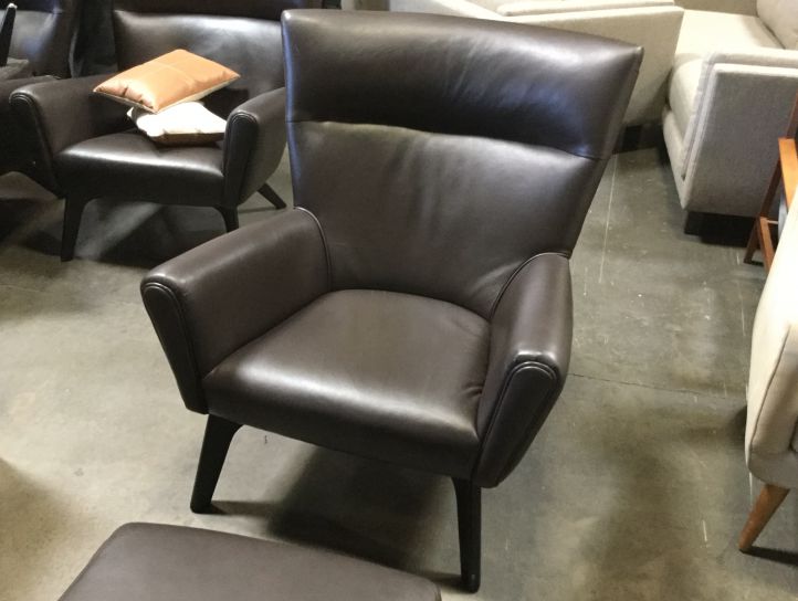 Boden Lounge Chair With Ottoman, Room And Board Leather Chair